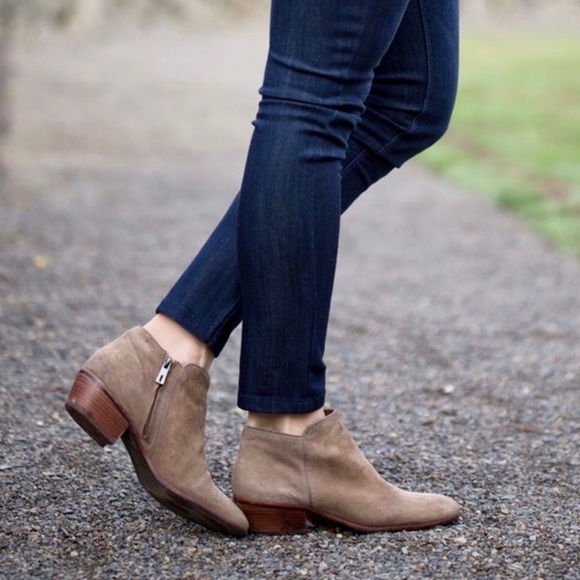 Sam Edelman Tan Putty Suede Ankle Bootie - Picture 5 of 7